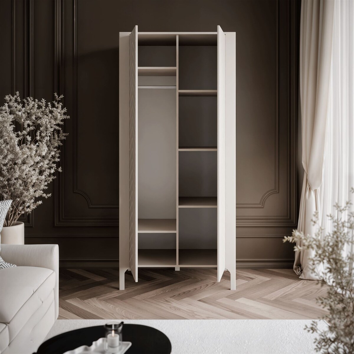 Dwudrzwiowa szafa LUMI 90 cm, kaszmir