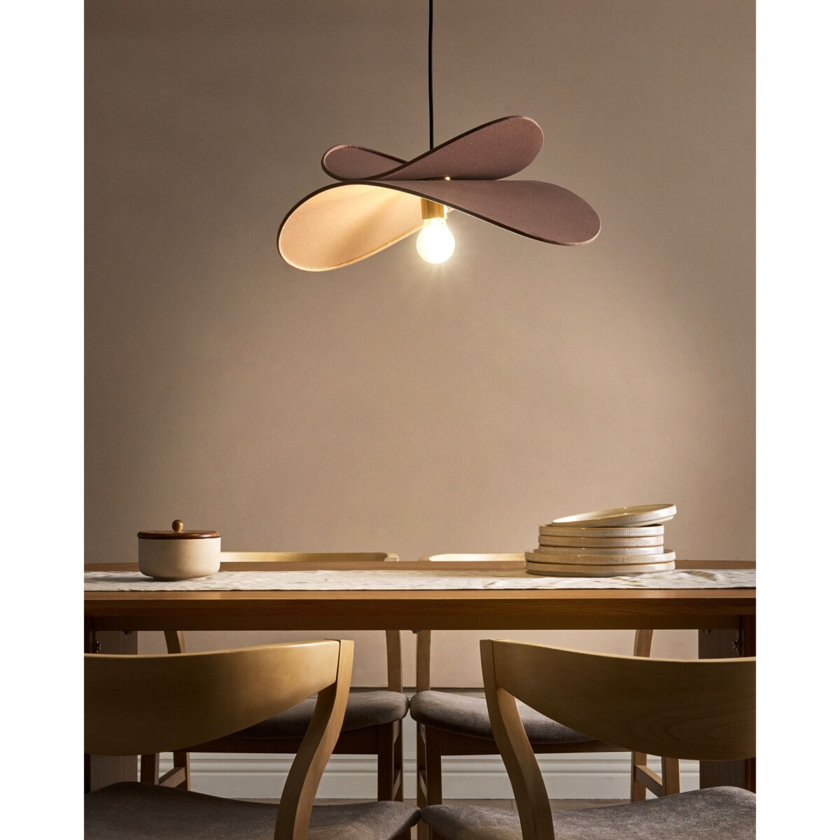 Lampa wisząca MASCOTA Len Jasnobrązowy