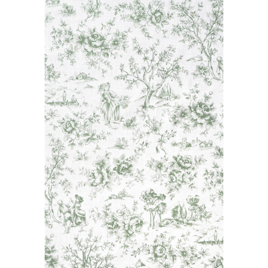 Podkładki dwustronne Toile de Jouy Green & Stripes - 4 sztuki