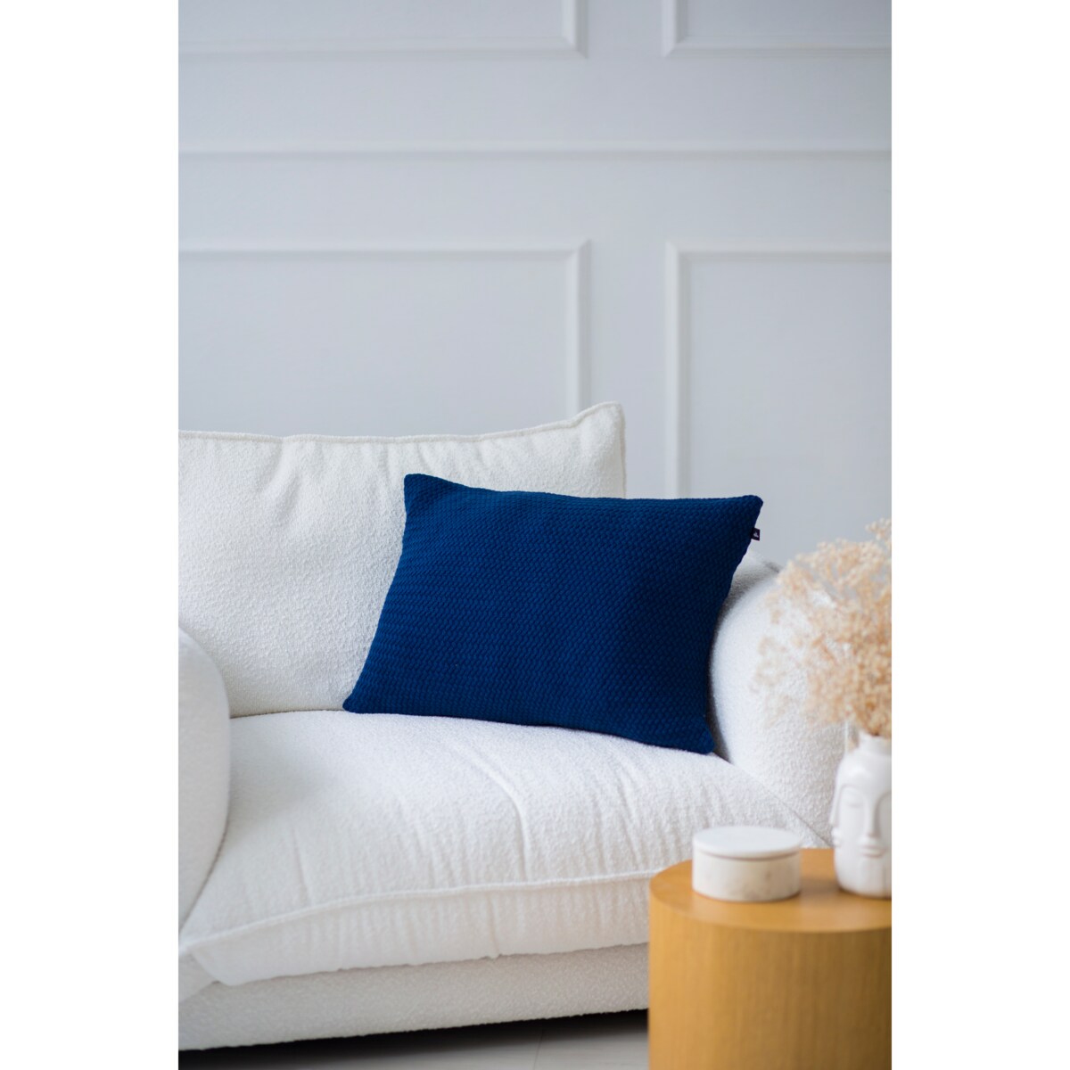 Poszewka rustykalna podłużna granatowa, 40 x 60 cm, La Manta