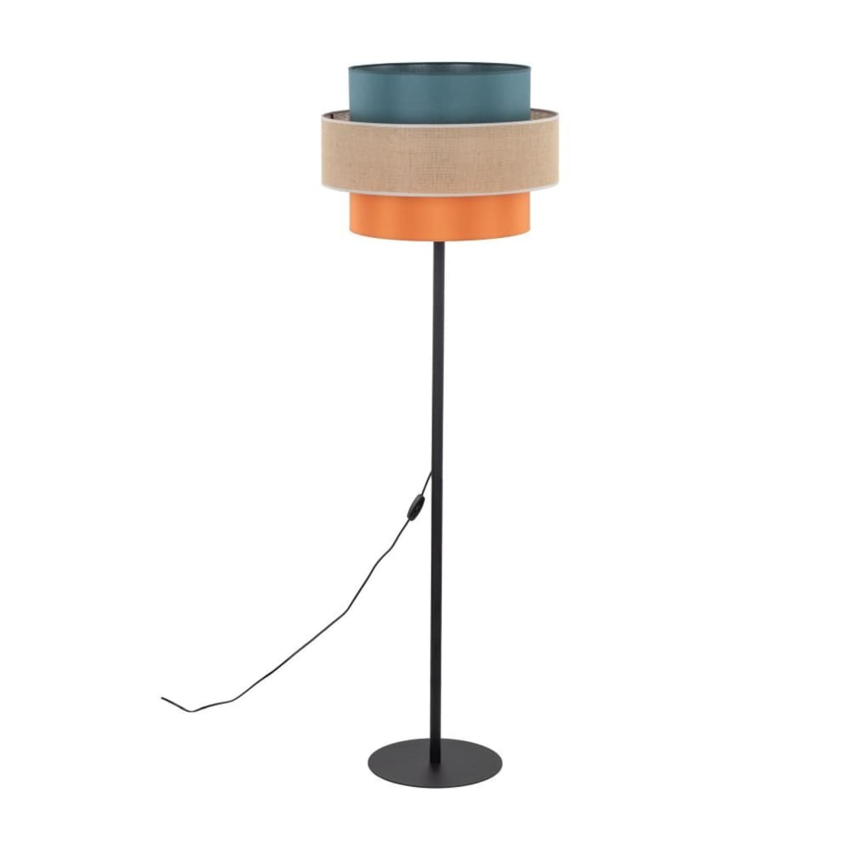 Lampa podłogowa TK Lighting TRIO JUTA MIX 6452 E27 159 cm wielokolorowa z kloszem z tkaniny i juty do salonu