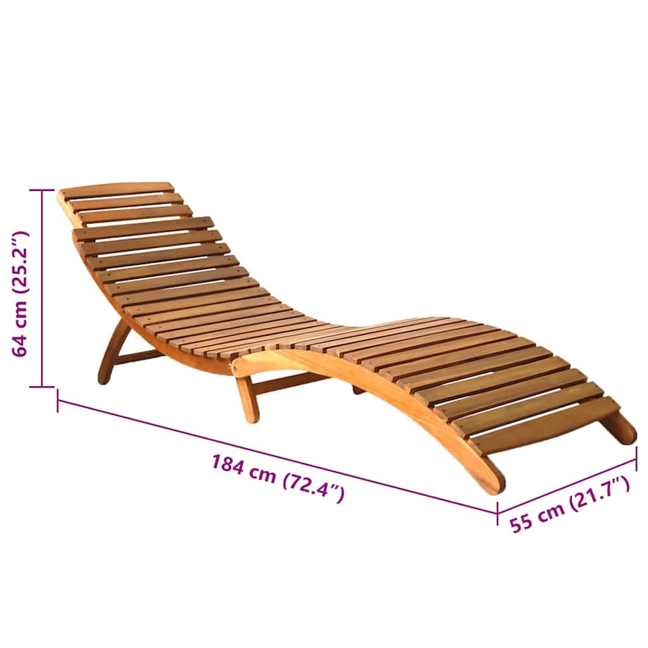 vidaXL Leżaki z poduszkami, 2 szt., lite drewno akacjowe