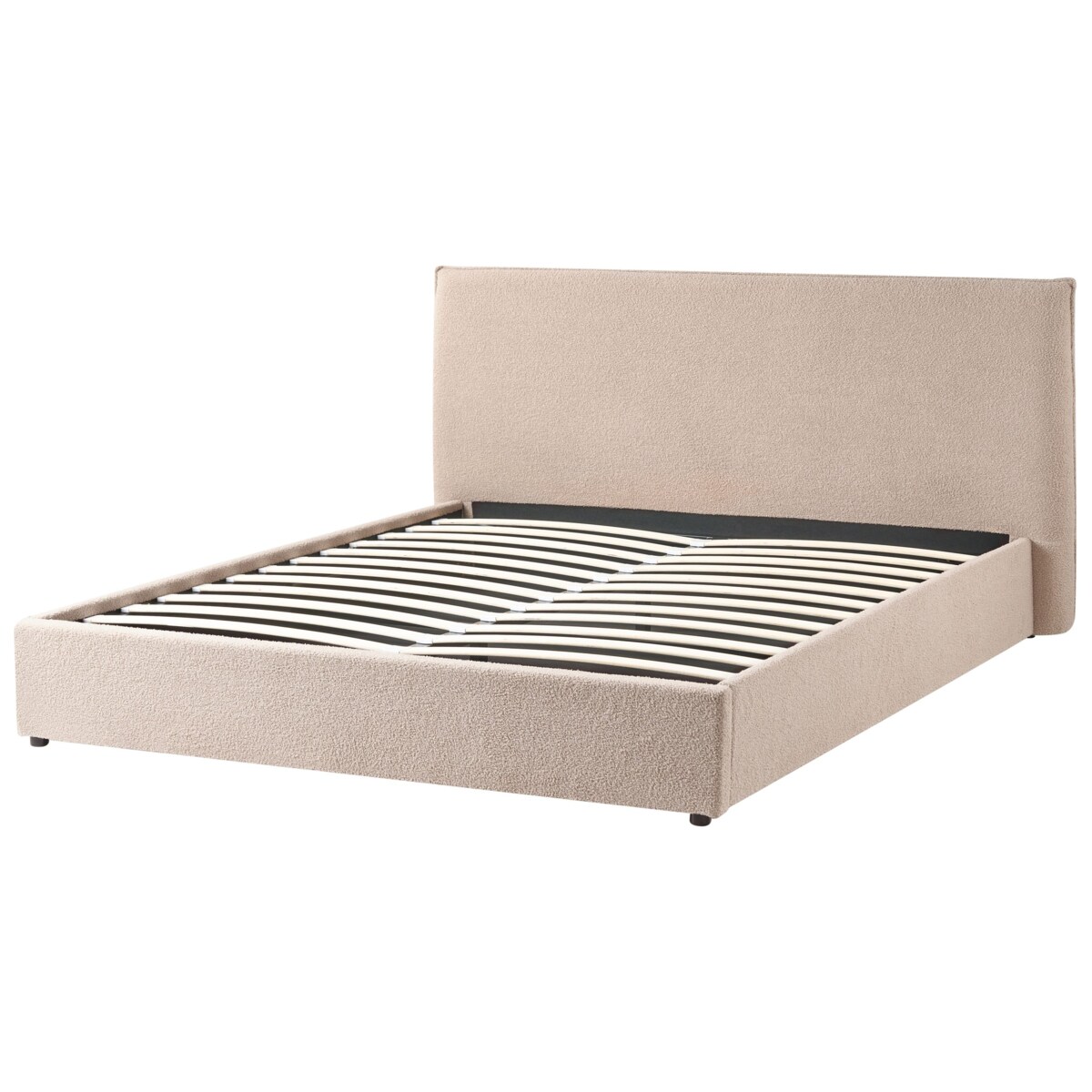 Łóżko z pojemnikiem Boucle LAVAUR 180 x 200 cm Beżowoszary