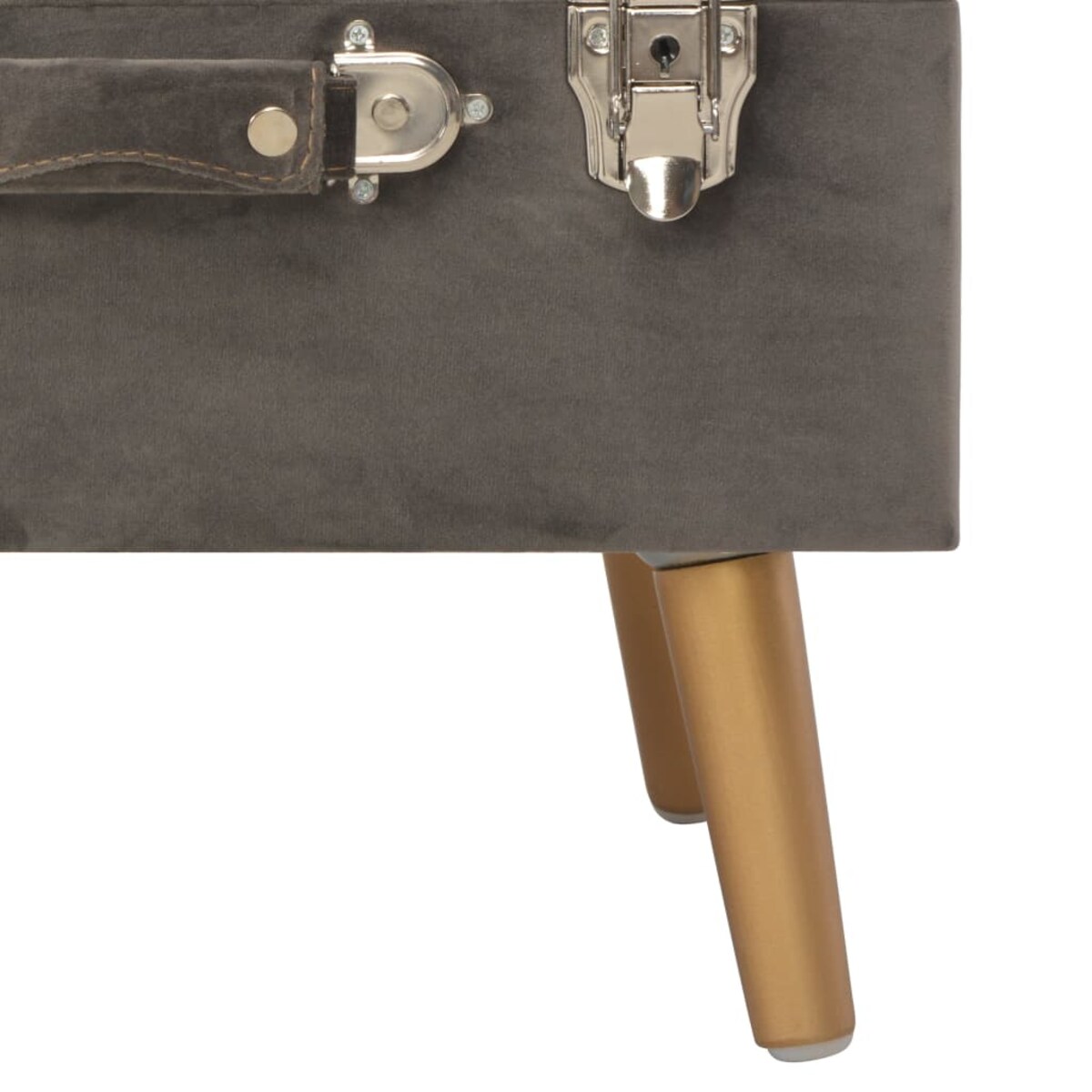 vidaXL Stołek ze schowkiem, 40 cm, szary, aksamitny