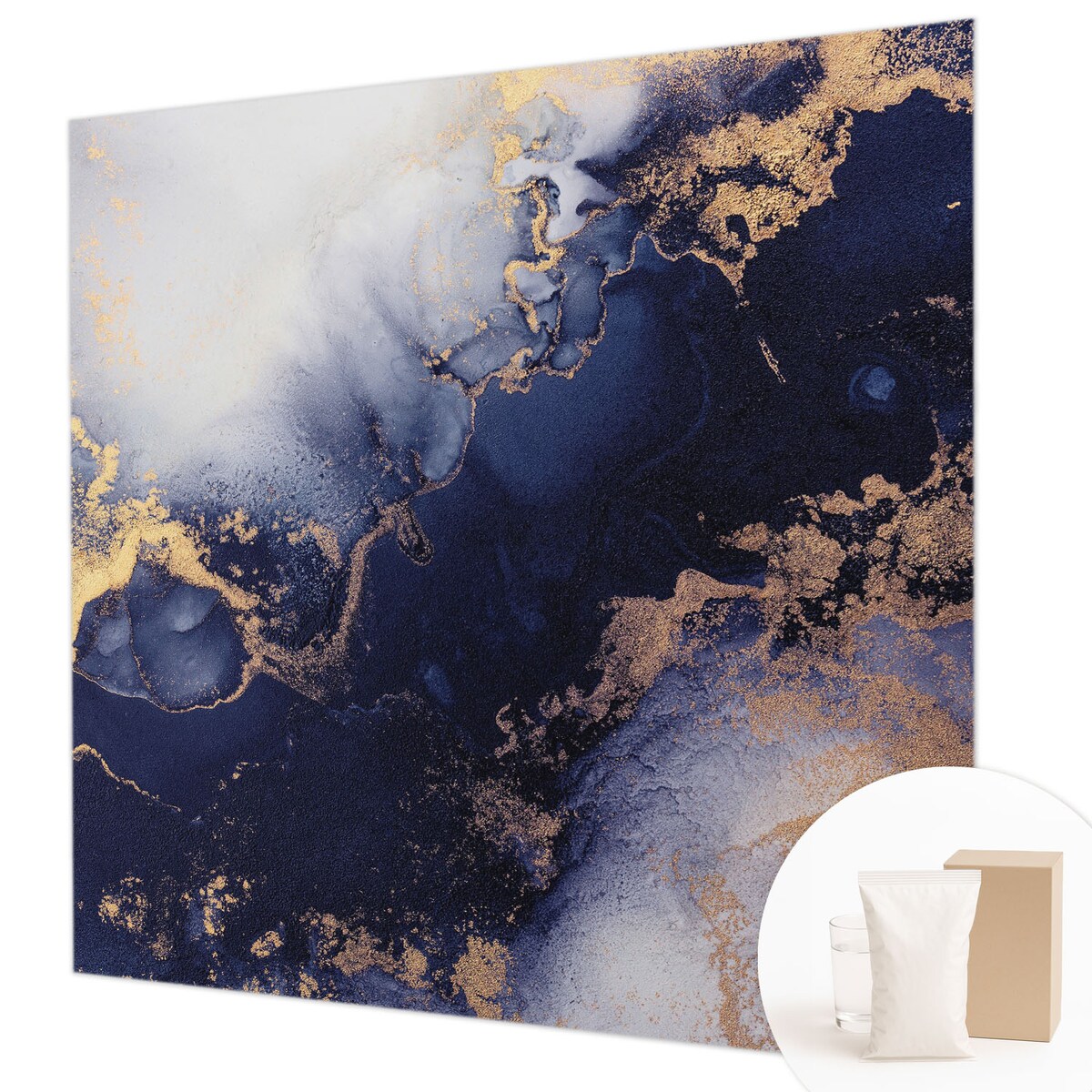 Fototapeta flizelinowa 250x250 cm - Granatowe fale, tapeta ścienna granatowa