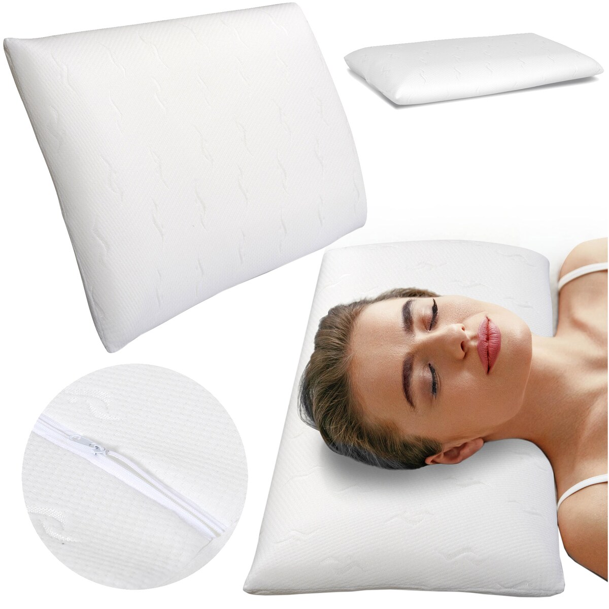 Poduszka Ortopedyczna 70X36 Pianka Memory Visco Termoplastyczna Do Spania