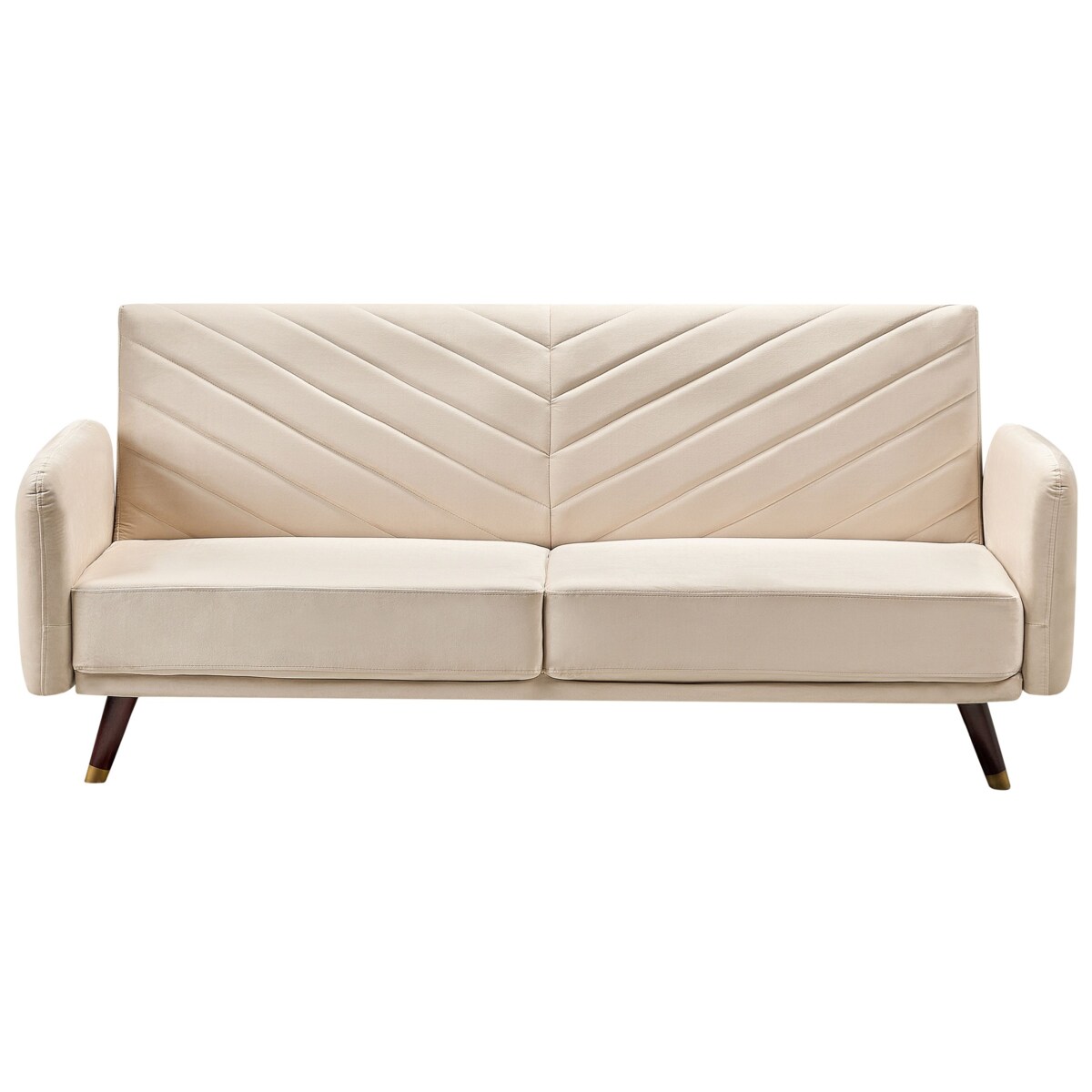 Sofa rozkładana SENJA Welur Beżowy dla 3 osób