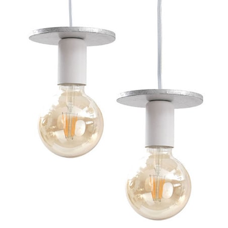 LAMPA wisząca KET430 industrialna OPRAWA metalowy PAJĄK zwis biały srebrny