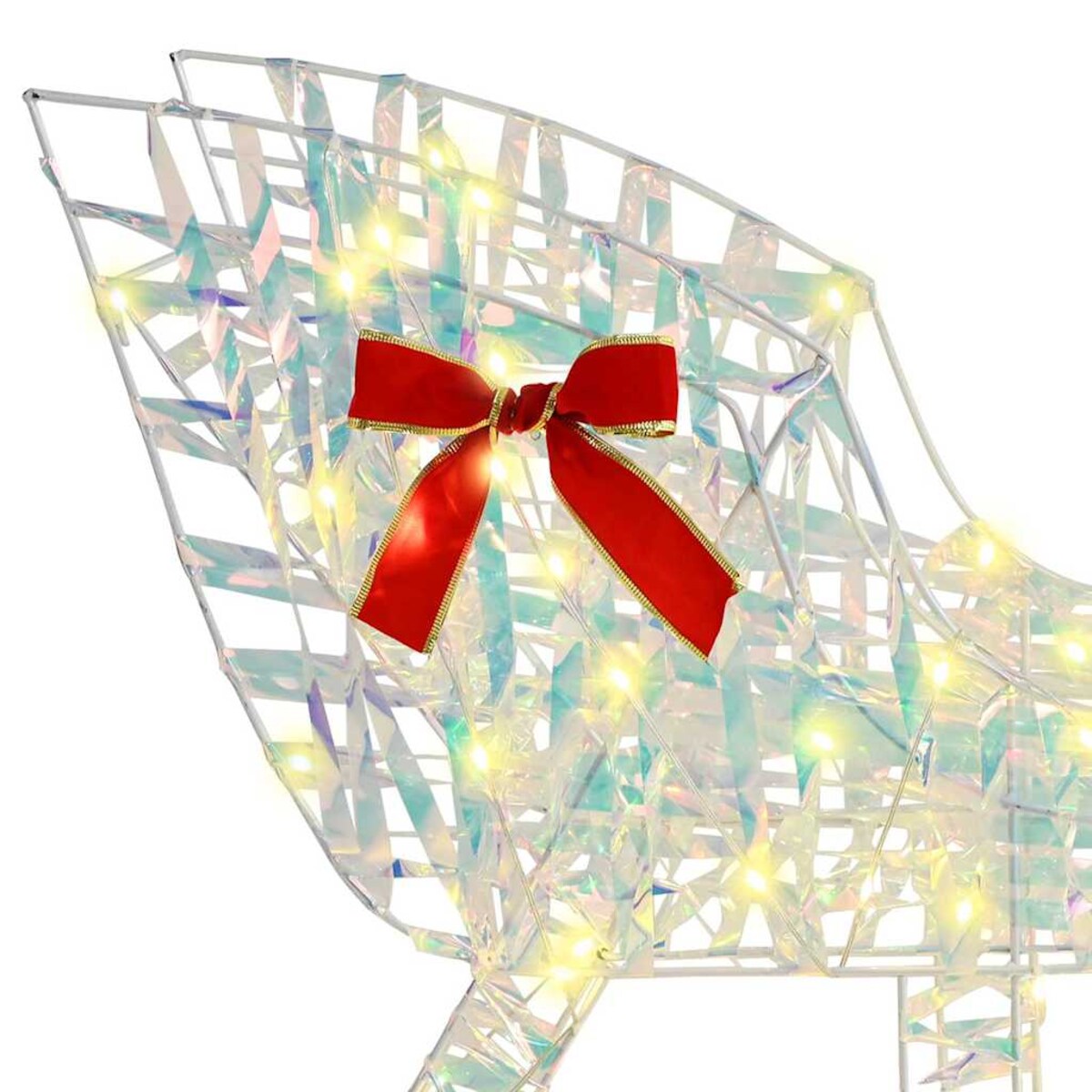 vidaXL Renifer ciągnący sanie Ciepła biel 70 x 26 x 128,5 cm PET