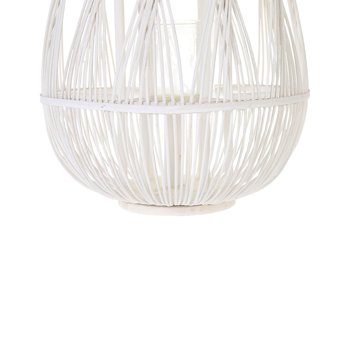 Lampion drewniany 56 cm biały TONGA