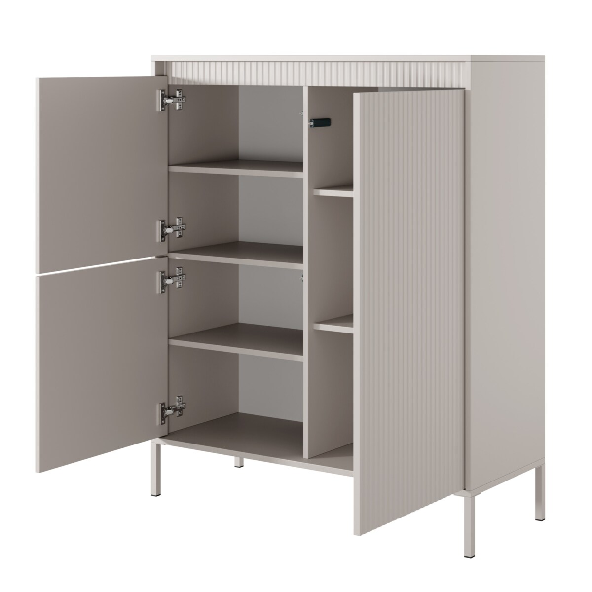 Komoda Wysoka 3D ENSO ryflowana, beżowa