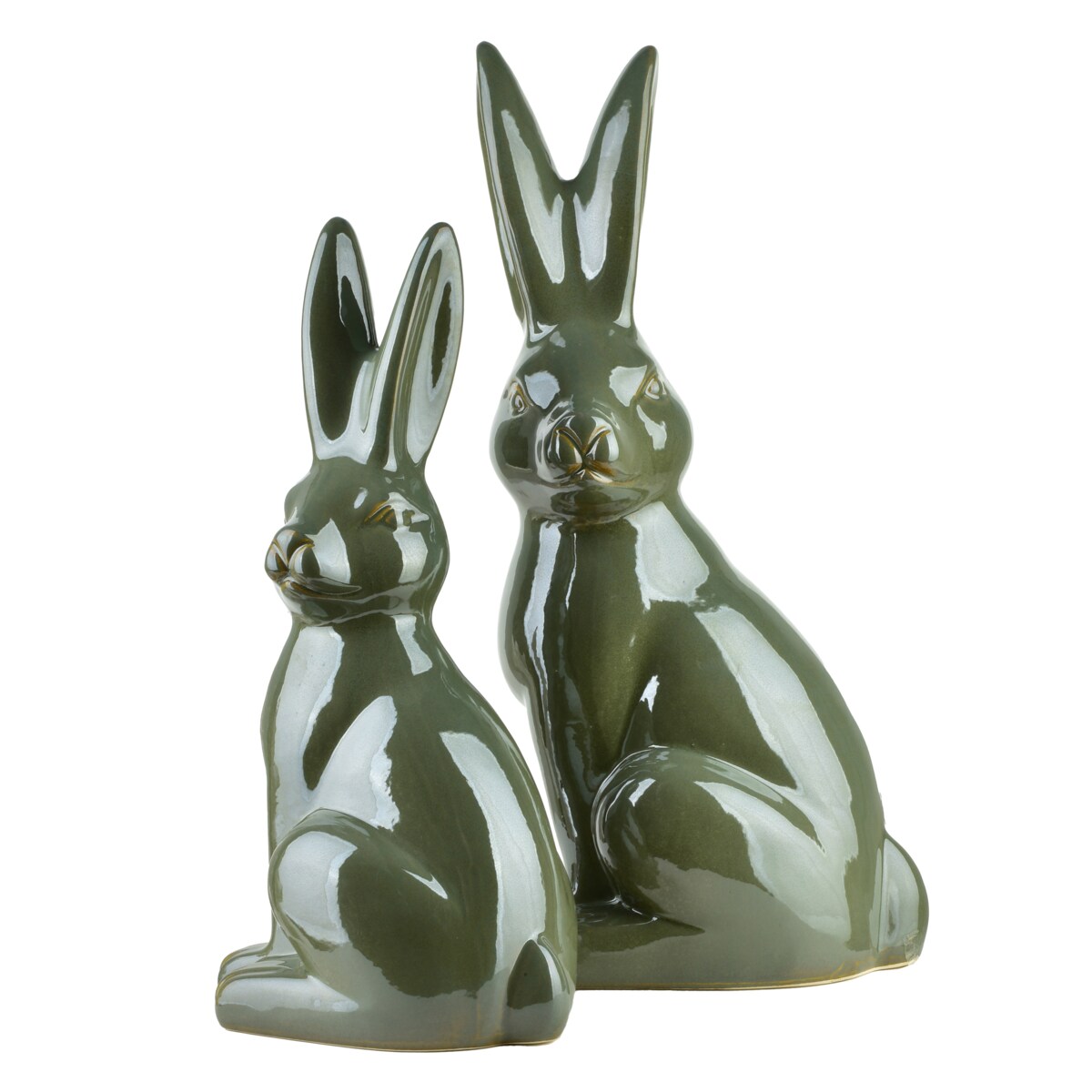 MAVE GREEN Figura zając ceramiczna 25x19x48cm