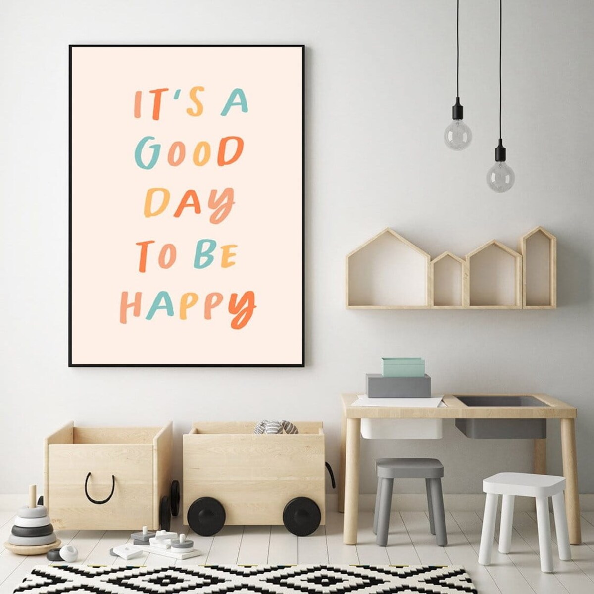 Poster Story, Plakat, Obraz - Be Happy, wymiary 70 x 100 cm