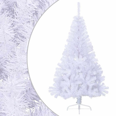 vidaXL Sztuczna choinka ze stojakiem, połówka, biała, 150 cm, PVC
