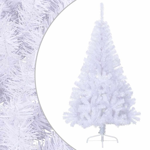 vidaXL Sztuczna choinka ze stojakiem, połówka, biała, 150 cm, PVC