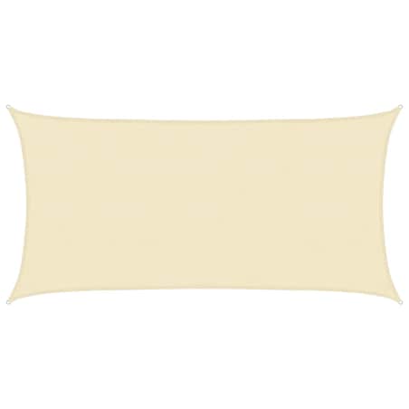 vidaXL Żagiel przeciwsłoneczny, 160 g/m², kremowy, 2,5x5 m, HDPE