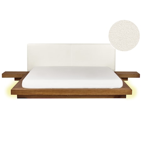 Łóżko LED Boucle ZEN 180 x 200 cm LED Jesion naturalny