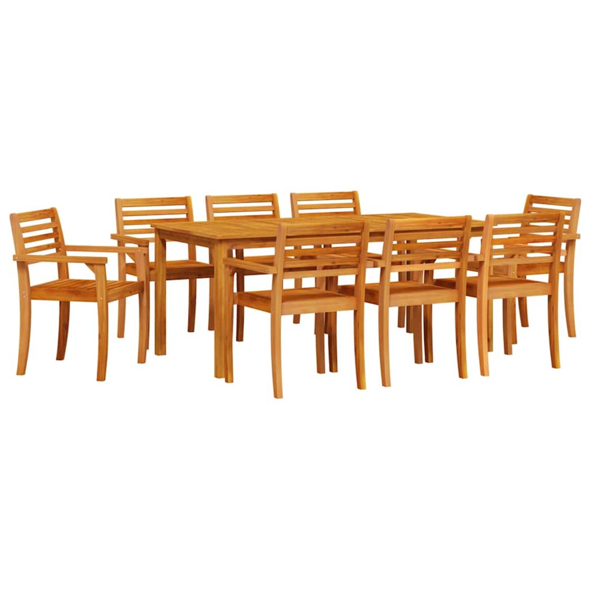 vidaXL Zestaw do jadalni w ogrodzie 9 pcs Brązowy lite drewno akacjowe