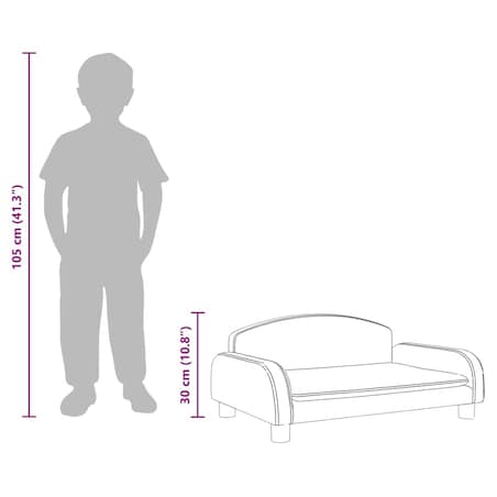 vidaXL Sofa dla dzieci, brązowa, 70x45x30 cm, obita tkaniną