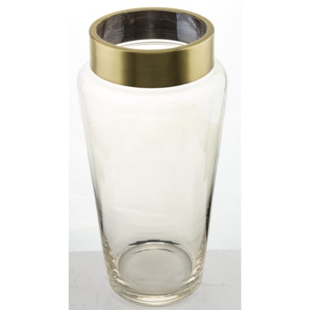 Wazon szklany szampański ze złotym pasem 25x12,5x12,5 cm