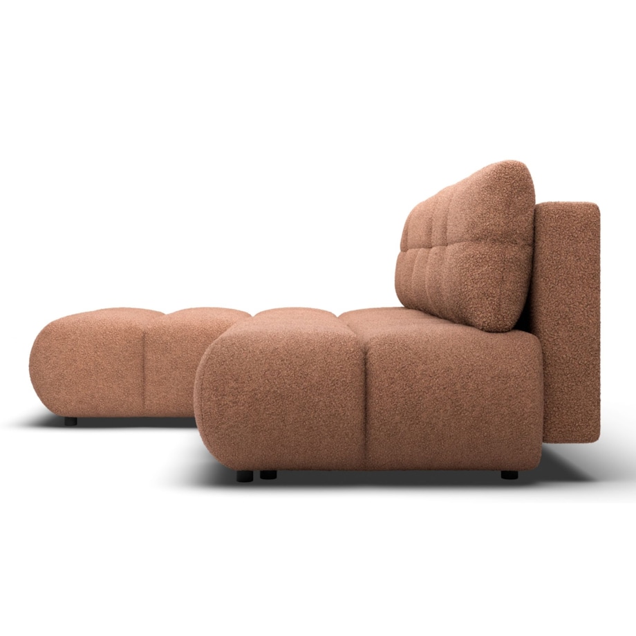 Pikowany Narożnik MILA rozkładany bez boczków lewy ceglasty