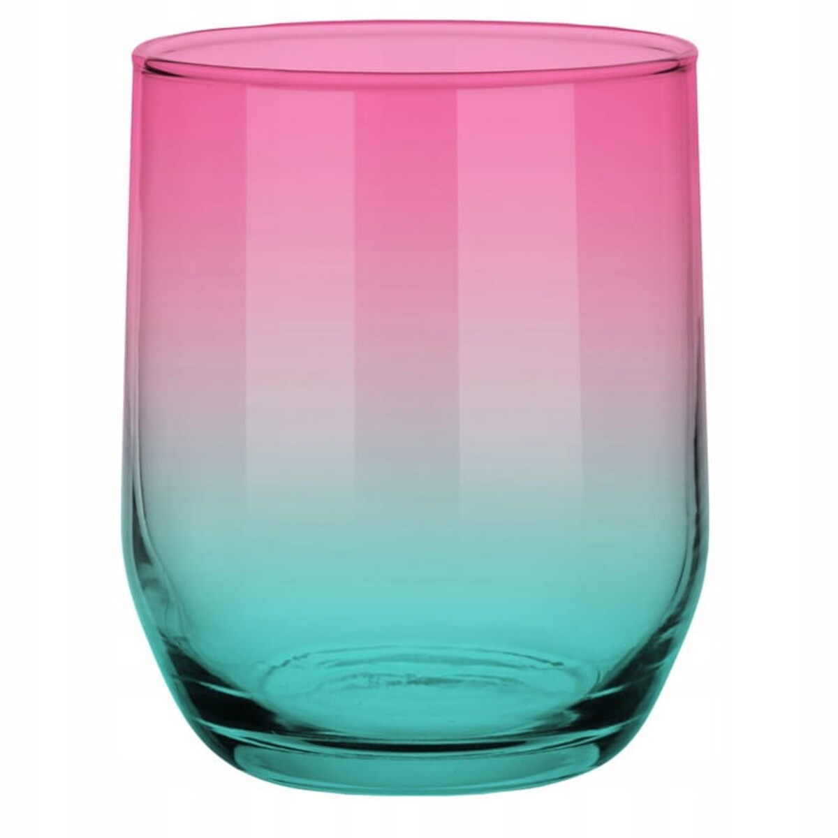 Kolorowa Szklanka 300 ml Turkusowo Różowa na Drinki Wodę Sok Napoje Ozdobna