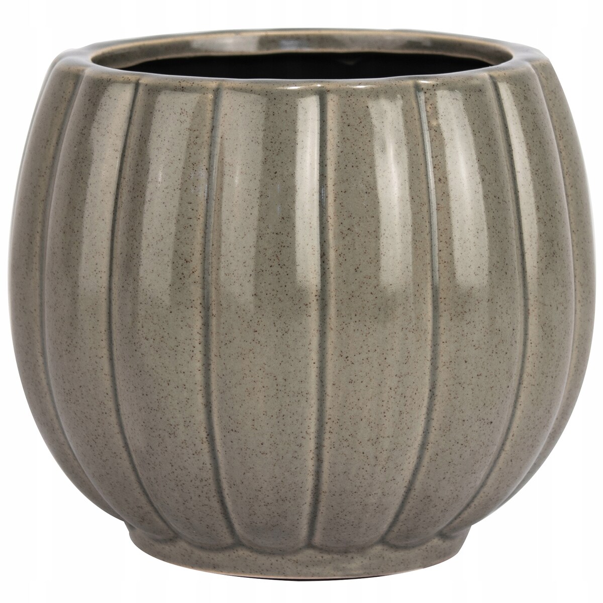 DONICZKA NA ZIOŁA KWIATY MAŁA SZARA 13cm połysk ceramiczna osłonka do domu