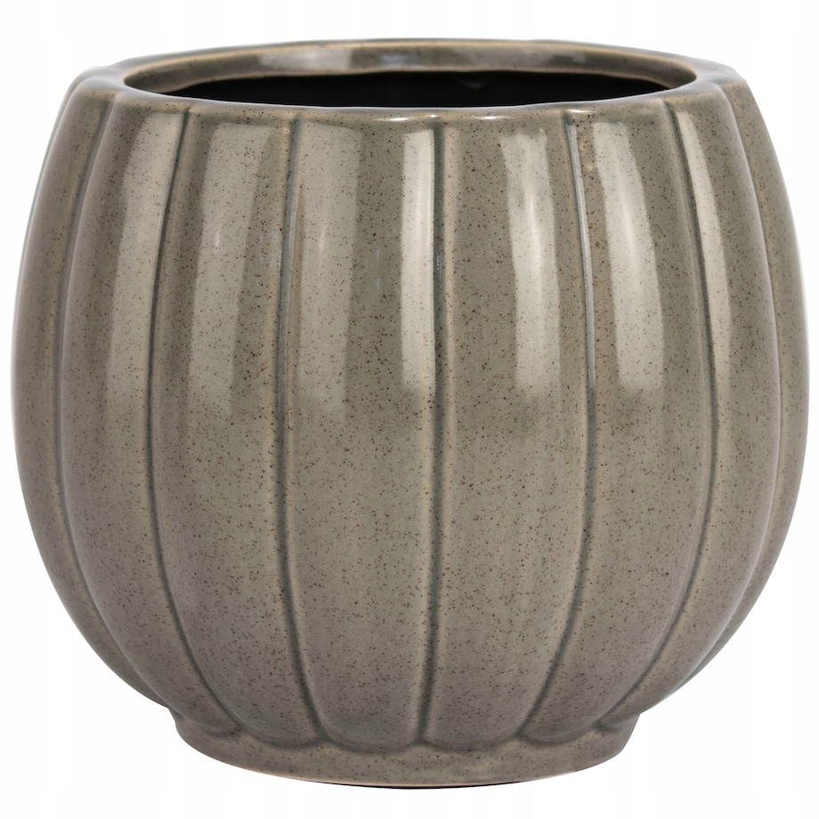 DONICZKA NA ZIOŁA KWIATY MAŁA SZARA 13cm połysk ceramiczna osłonka do domu