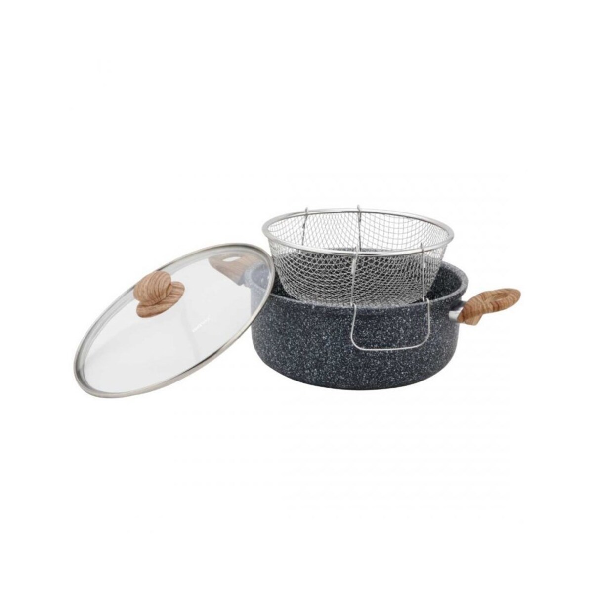 Kinghoff garnek marmurowy z koszem do smażenia 4l 64803