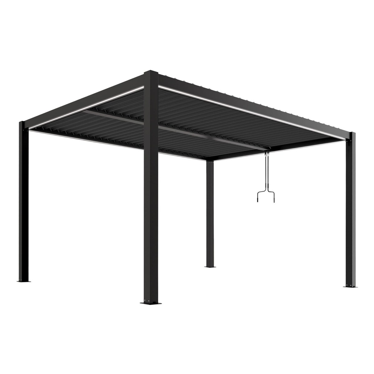 Pergola ogrodowa, tarasowa 3x4x2.5m LED antracytowa