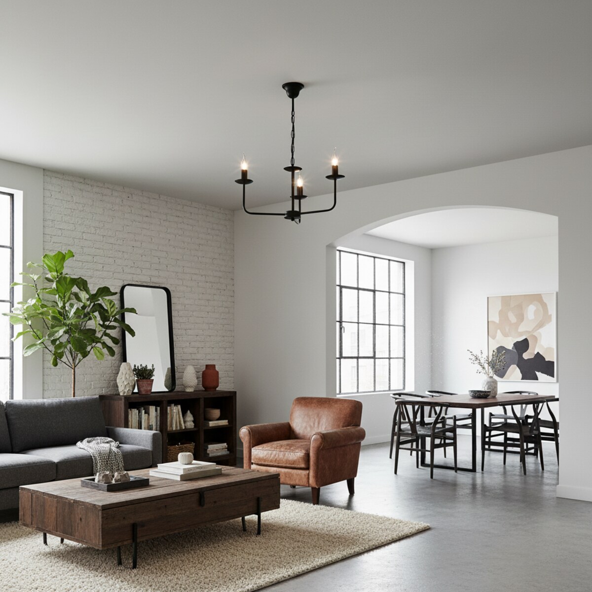 czarna lampa wisząca świecznikowa edylit do salonu loft