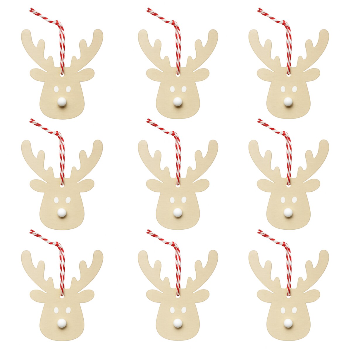 Zawieszki drewniane RENIFERY na choinkę ozdoby zestaw na prezent w pudełku