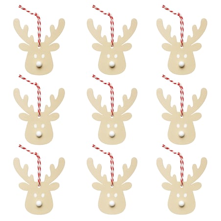 Zawieszki drewniane RENIFERY na choinkę ozdoby zestaw na prezent w pudełku