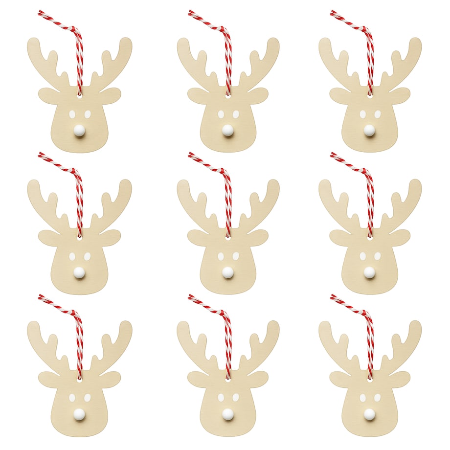 Zawieszki drewniane RENIFERY na choinkę ozdoby zestaw na prezent w pudełku