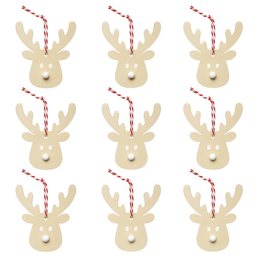 Zawieszki drewniane RENIFERY na choinkę ozdoby zestaw na prezent w pudełku
