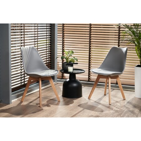 Krzesło plastikowe z poduszką OSLO szare