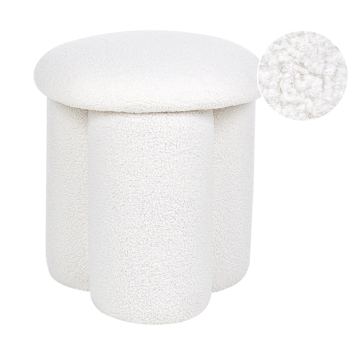 Puf CARRINGTON Boucle Złamana biel