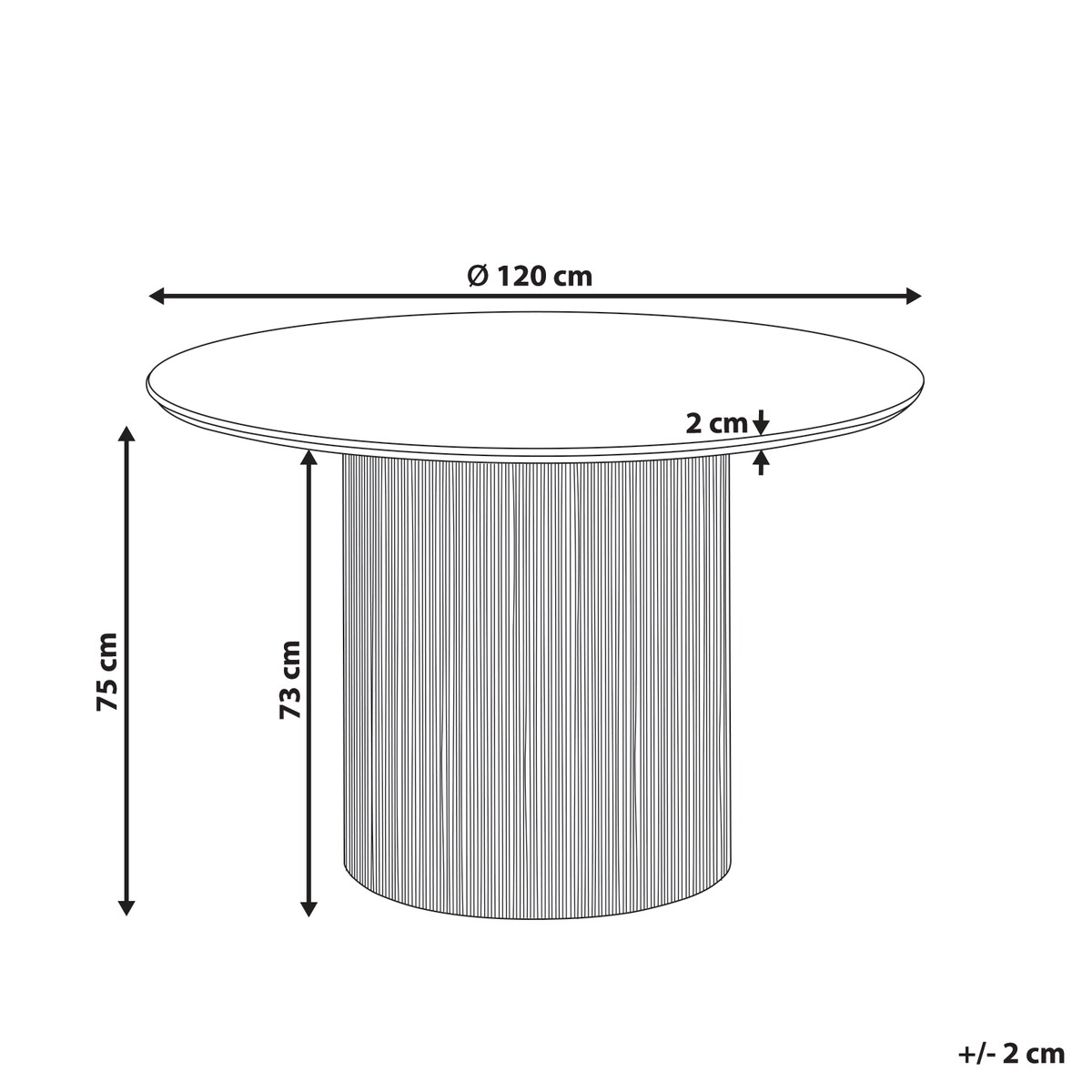 Stół do jadalni SHEHO Czarny 120 cm 120 cm