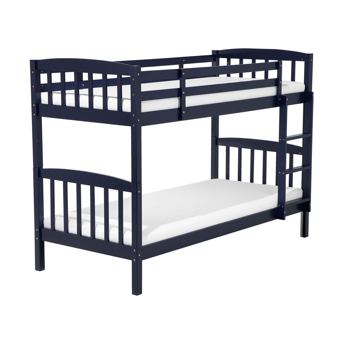 Łóżko piętrowe z szufladami drewniane 90 x 200 cm niebieskie REVIN