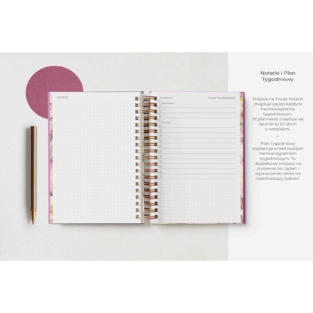 Planner dzienny na spirali 2025 – Poema Rosado