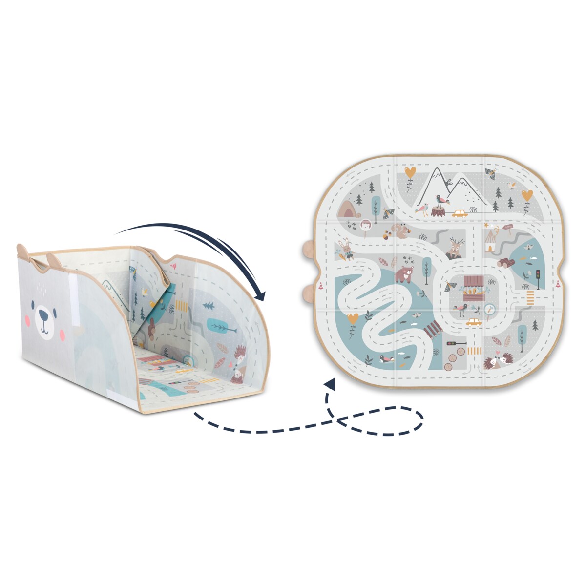 Pojemnik na zabawki i mata 2w1 96x104cm organizer Nukido szary