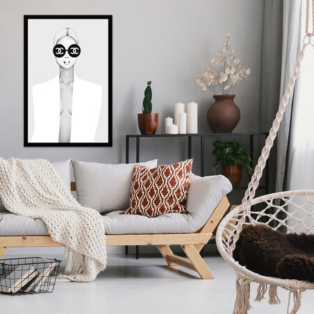 Poster Story, Plakat, Obraz - Kobieta w Okularach Chanel, wymiary 50 x 70 cm