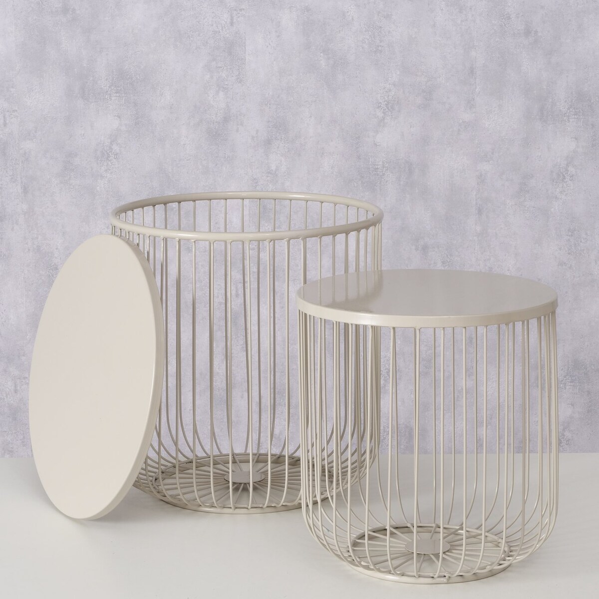 Zestaw dwóch stolików metalowych CINDY, 41 - 47 cm