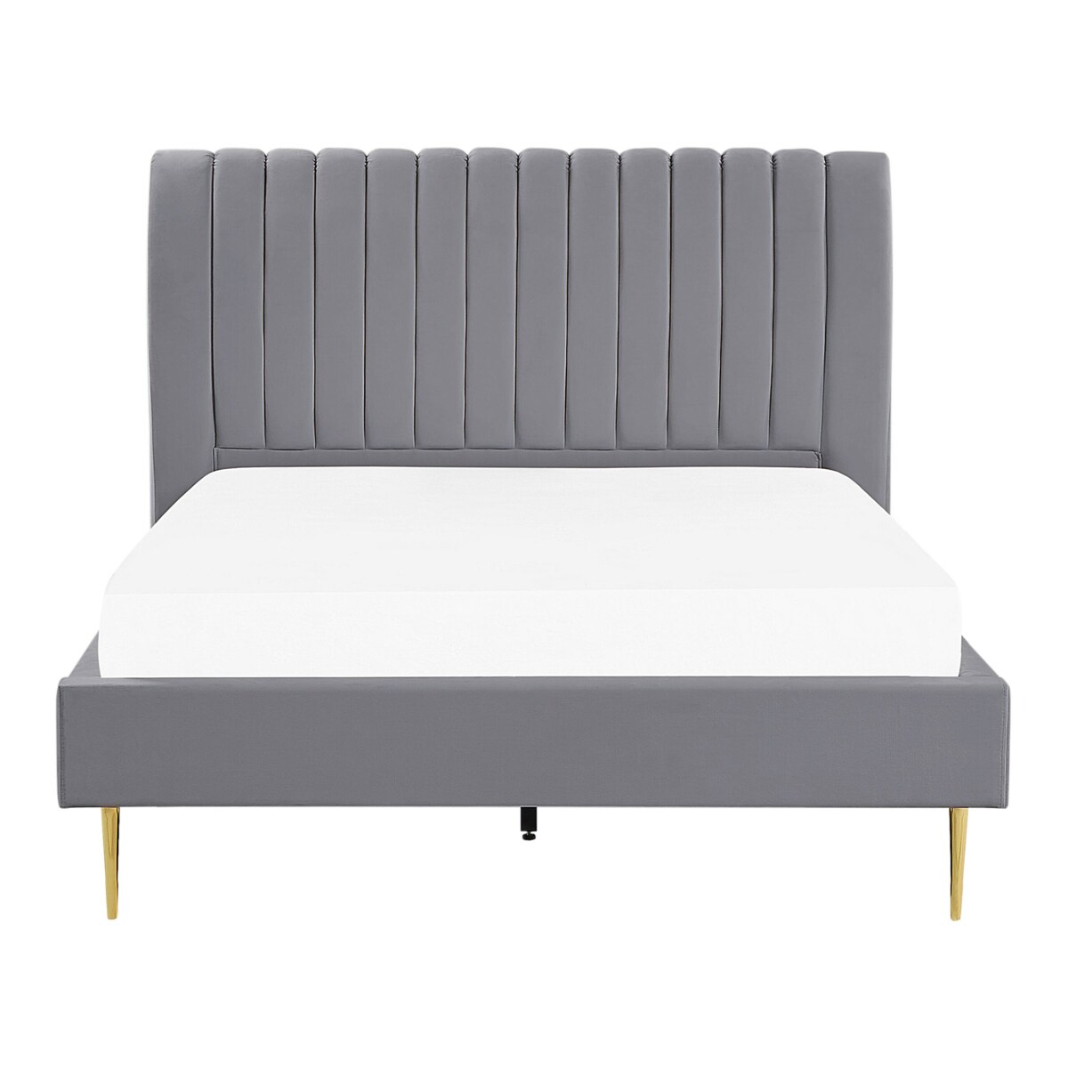 Łóżko welurowe 140 x 200 cm szare MARVILLE