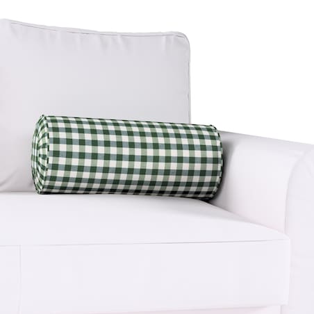 Poduszka wałek z zakładkami, zielono-biała kratka (1,5x1,5cm), Ø20 x 50 cm, Christmas
