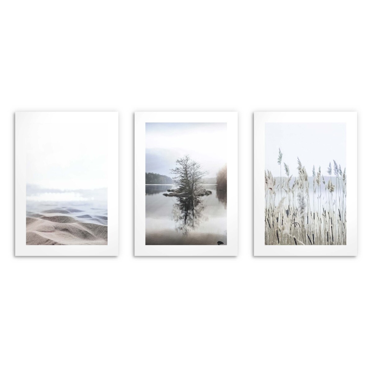 Zestaw Trzech Plakatów Obrazów na ścianę Ozdoba ścienna do salonu Trawy