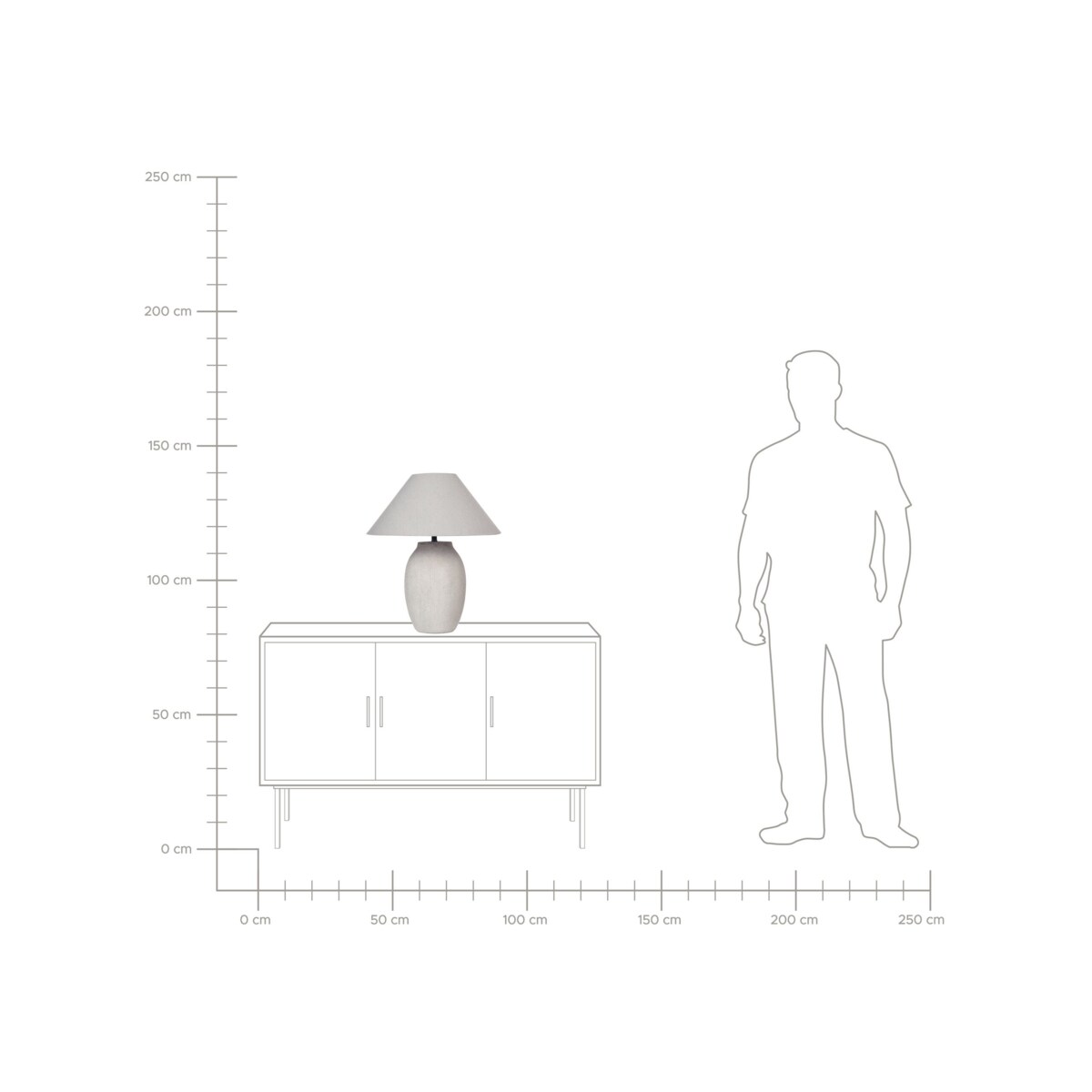 Lampa stołowa ceramiczna szara GRALIWDO
