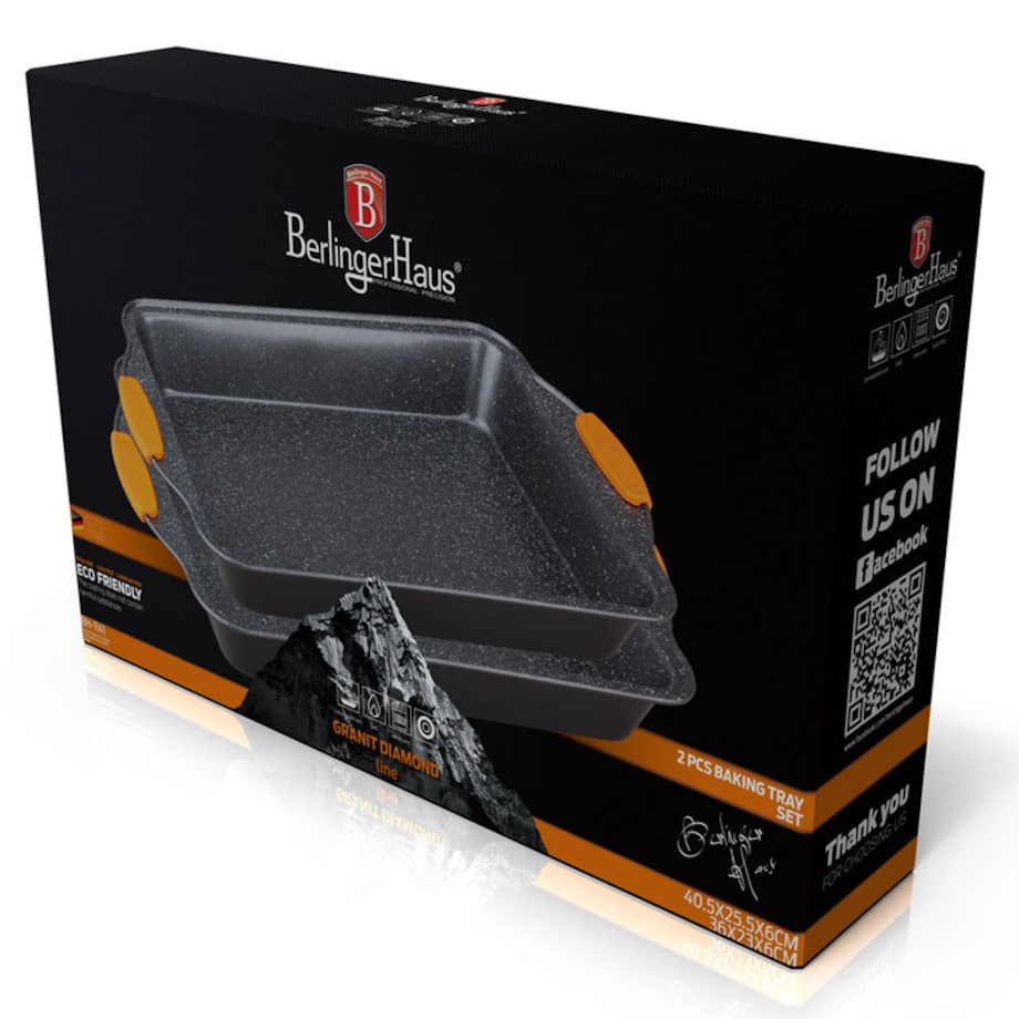 Zestaw 2 form do pieczenia ciasta BERLINGER HAUS Granit Diamond