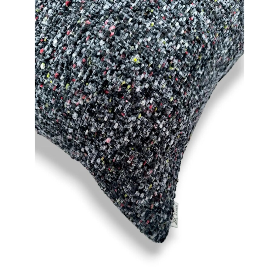 Grafitowa poduszka dekoracyjna 45x45 Fiord - melanż