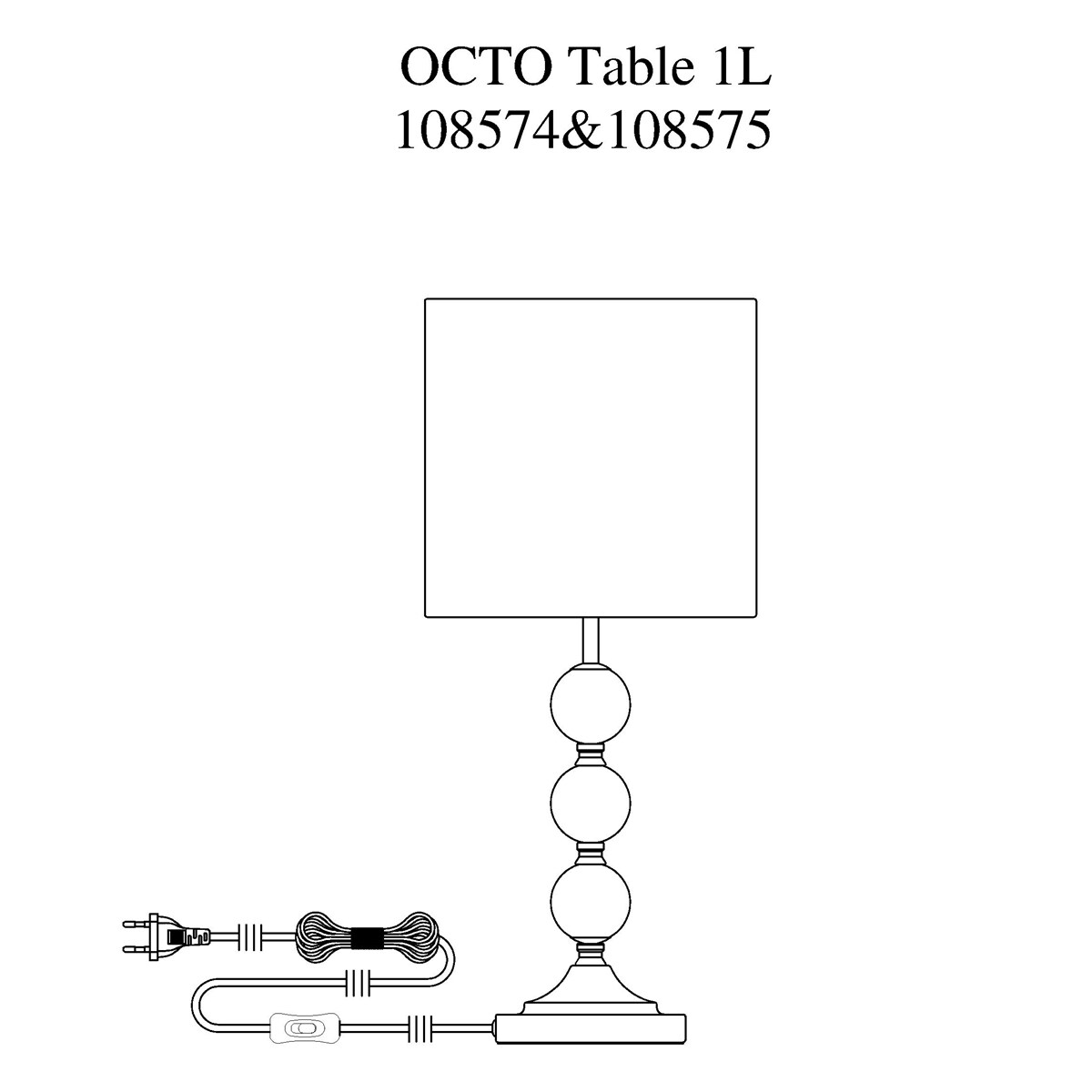 Lampka stojąca Octo 108574 Markslojd materiałowy abażur czarny złoty